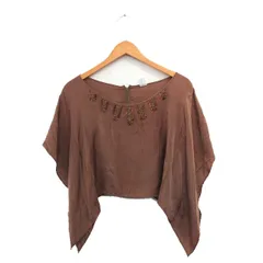 ジュヌヴィエーヴ JENEVIEVE カットソー Tシャツ 半袖 ビジュー シンプル 1 ブラウン 茶 /KT35のサムネイル