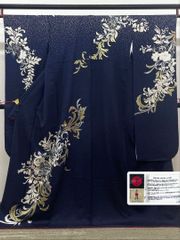 龍 訪問着 総柄 豪華 銀通し 仮絵羽 正絹 未仕立て品 八掛付き HFT009