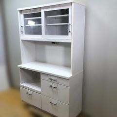 手渡しのみ レッドカラー 食器棚 キッチンカウンター 収納棚 綾野
