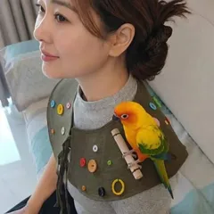 鳥用 ショルダーカバー 肩掛け 保護マット インコ オウム フン対策 防噛み 防引っかき セキセイインコ オカメインコ 小鳥用品 洗濯可　bu1のサムネイル