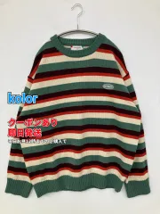 kolor ニット/セーター クルーネック(丸首) 長袖 ボーダー柄 ワンポイント ウール・ニット ミドル丈 メンズ レディースのサムネイル