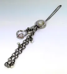 【希少】MIKIMOTO ミキモト パール ハートチャーム ストラップ キーホルダー シルバー系 約11.5g 保存袋付のサムネイル