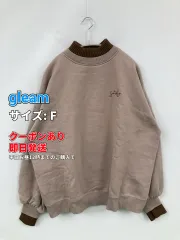 gleam グリーム スウェット F ベージュ コットン 無地 刺繍 裏起毛 長袖 レディースのサムネイル