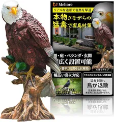 Meliore 鳩よけ カラスよけ 鳥よけ オブジェ 置物 鷲 鷹 風水 ベランダ 庭 畑 玄関 (木乗り,  大)のサムネイル