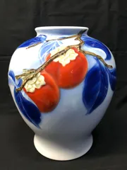 深川製磁 有田焼 柿絵彫文 花瓶 花器のサムネイル