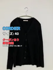 CORDIER コルディエ カーディガン/ボレロ 40 ブラック ウール・ニット 無地 ミドル丈 長袖 レディースのサムネイル