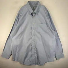 古着 ブルックスブラザーズ Brooks Brothers 長袖シャツ ボタンダウン 胸ポケット XL  ブルー系 無地 メンズのサムネイル