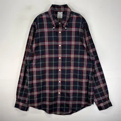 古着 ブルックスブラザーズ Brooks Brothers 長袖シャツ ボタンダウン 胸ポケット M  ネイビー系 チェック メンズのサムネイル