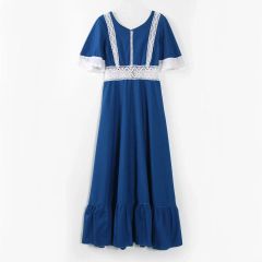 Velnica ヴェルニカ オリジナル模様襟付きフラワーマキシワンピース
