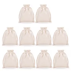 Quikaboo 巾着袋 無地 コットンポーチ 10枚セット 21*30cm ラッピング用品 のサムネイル