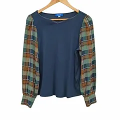 BLUE LABEL CRESTBRIDGE クレストブリッジ 55P06-822-29 タータンチェックカットソー グレー系 コットン サイズ38 67219のサムネイル