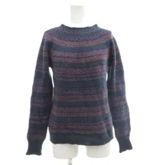 マックスマーラ ウィークエンドライン MAX MARA WEEKEND LINE セーター ニット M 紺 ネイビー ピンク フェアアイル柄 モックネック 長袖 /NU ■ECG006のサムネイル