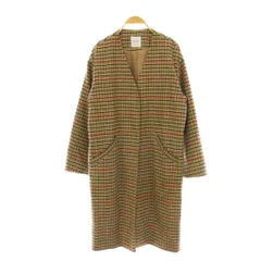バックナンバー BACK NUMBER ノーカラーコート ロング チェック M ベージュ /HK ■MAのサムネイル