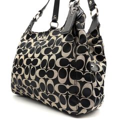 COACH y2k Signature Canvas Hobo HandBag Charm Black コーチ