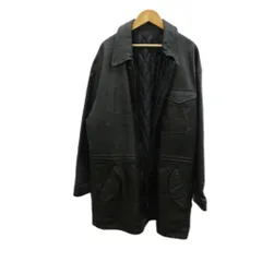 ジュンメン JUN MEN レザージャケット 上着 リアルレザー 本革 F 黒 ブラック 無地 キルティング裏地 長袖 /PP ■GY18のサムネイル