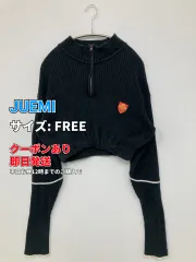 JUEMI ジュエミ ニット/セーター FREE ブラック コットン 無地 ワンポイント ライン柄 ショート丈 長袖 タートルネック/ハイネック レディースのサムネイル