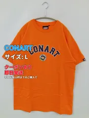 CONART Tシャツ/カットソー L オレンジ 前面プリント バックプリント ワンポイント ブランドロゴ 刺繍 ミドル丈 半袖 クルーネック(丸首) メンズ レディースのサムネイル