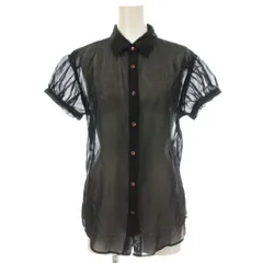 ジルサンダー JIL SANDER シースルー シャツ ブラウス 半袖 38 黒 ブラック /☆G5のサムネイル