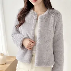 grove L フェイクファージャケット グレー #244のサムネイル