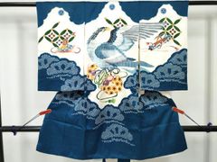 新品未使用 タグ付 七五三 男児用 被布セット 青×白 前撮り 祝着