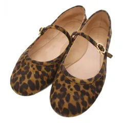 ジャンヴィトロッシ Gianvito Rossi CARLA LEOPARD バレエシューズ ヒョウ柄 レオパード 38.5 茶 ブラウン G22223 /TKのサムネイル