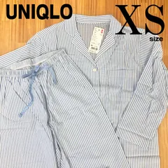 【新品】UNIQLO　ユニクロ　WOMEN　ソフトストレッチパジャマ　ストライプ　長袖セット　XSのサムネイル
