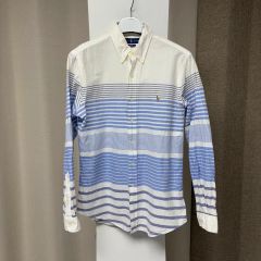 BELVET ラガーシャツ ボーダー 半袖 ポロシャツ赤ネイビーMサイズ