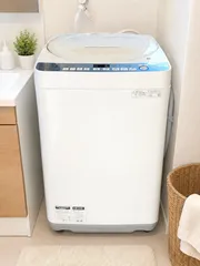 ※直接引き取り推奨✨美品✨動作良好✨SHARP シャープ ES-T711-W 7.0kg 全自動洗濯機 2019年製 風乾燥3kg ステンレス槽 給排水ホース付のサムネイル