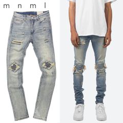 AMIRI ダメージ デニムパンツ サイズL 革タグ ロゴ S-1642 - メルカリ