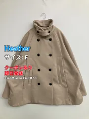 Heather ヘザー ポンチョ F ベージュ 無地 フードなし レディースのサムネイル