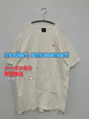 modern amusement モダンアミューズメント Tシャツ/カットソー ホワイト 無地 ワンポイント 刺繍 ミドル丈 半袖 クルーネック(丸首) メンズのサムネイル