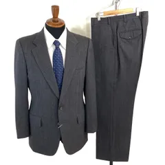 Aquascutum 2つボタンシングル スーツ A5 M ダークグレー ストライプ ノータック 春秋対応 開き見せ 8317-1644 6XF099 【送料無料】【中古】【メンズビジネス】202606のサムネイル