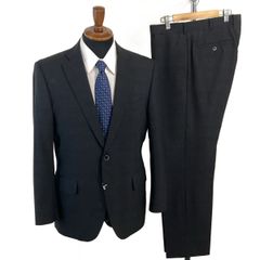 【値下げ】Azabu tailor スーツ　ネイビーストライプ 2パンツ 麻布テーラー 2つボタン シングルスーツ L A7 ダークネイビー