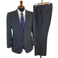 Aquascutum 2つボタンシングル スーツ A5 M ダークグレー ストライプ ノータック 春秋対応 開き見せ 8817-1139 6XF098 【送料無料】【中古】【メンズビジネス】202606のサムネイル