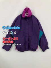 Columbia コロンビア ナイロンジャケット S パープル 無地 ブランドロゴ ワンポイント フードなし レディース