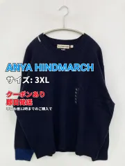 ANYA HINDMARCH ニット/セーター 3XL ネイビー ウール・ニット 無地 ワンポイント 刺繍 ミドル丈 長袖 クルーネック(丸首) レディースのサムネイル