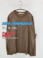 ANYA HINDMARCH ニット/セーター 3XL ブラウン ウール・ニット ワンポイント 刺繍 ミドル丈 長袖 クルーネック(丸首) レディースのサムネイル