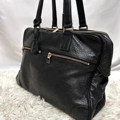 aniary アニアリ　ブリーフケース　ビジネスバッグ　ボストンバッグ　レザー　leather 本革　肩がけ可能　Businessbag　ブラック　大容量のサムネイル