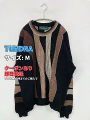 TUNDRA ニット/セーター M ブラック コットン ニット ミドル丈 ライン柄 長袖 クルーネック(丸首) メンズのサムネイル