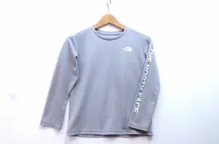 【221666】THE NORTH FACE ザ ノースフェイス  【キッズ・子供服】 140 袖ロゴ 長袖Tシャツ グレーのサムネイル