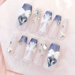 No.129オーダー♡ワンホン韓国フレンチガーリー量産型スナ系ネイル