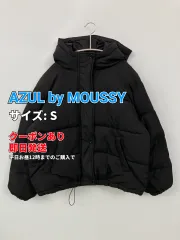AZUL by MOUSSY アズールバイマウジー ダウンジャケット/コート S ブラック 無地 ミドル丈 フードあり ジップアップ ボタン留め レディースのサムネイル