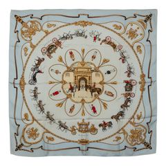 エルメス カレ90 THE ROYAL MEWS 王室の馬小屋 シルクスカーフ黒
