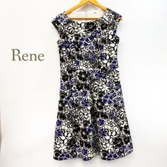 Rene ルネ 36号 ノースリーブワンピース ブルー フリル - メルカリ