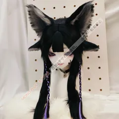 着ぐるみヘッド ファースーツ キツネ 四つ耳 パープル 全頭ヘッド ケモノ マスク ぬいぐるみ コスプレ コスチューム kigurumi CSZ72P155のサムネイル