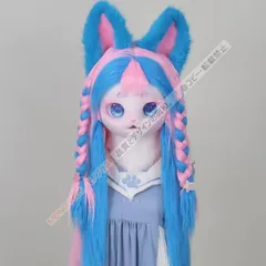 着ぐるみヘッド キツネ 青とピンク 全頭ヘッド ケモノ マスク ファースーツ ぬいぐるみ コスプレ コスチューム kigurumi CSZ72P046のサムネイル