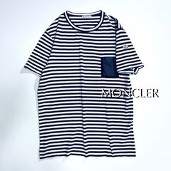 【極美品】モンクレール ボーダー ポケット Tシャツ ワッペン付 XL 極美品】モンクレール ボーダー ポケット Tシャツ ワッペン付 XL