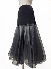 デラックス】新品 社交ダンス ベルト ラインストーン シフォン黒r107