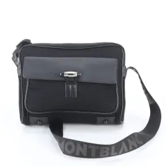 美品 モンブラン レザー ナイロン ショルダーバッグ 斜め掛け メッセンジャー ビジネス 通勤 本革 ブラック メンズ WWM EH45-1【中古】のサムネイル