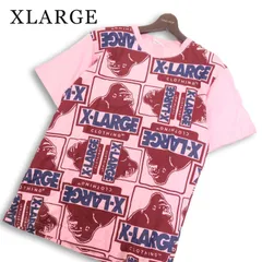 XLARGE エクストララージ 春夏★ 半袖 ロゴ プリント総柄 Tシャツ カットソー Sz.M メンズ ピンクのサムネイル